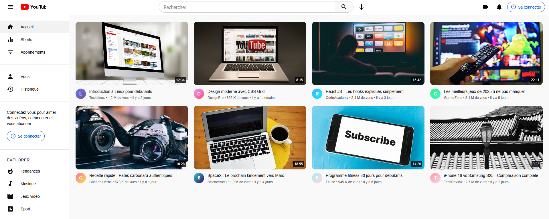 Créez votre propre interface YouTube avec HTML et CSS !