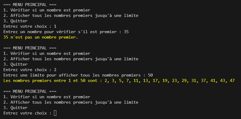 Créer un calculateur de Nombres Premiers en Python
