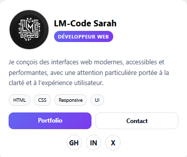 Profil d'un développeur web.