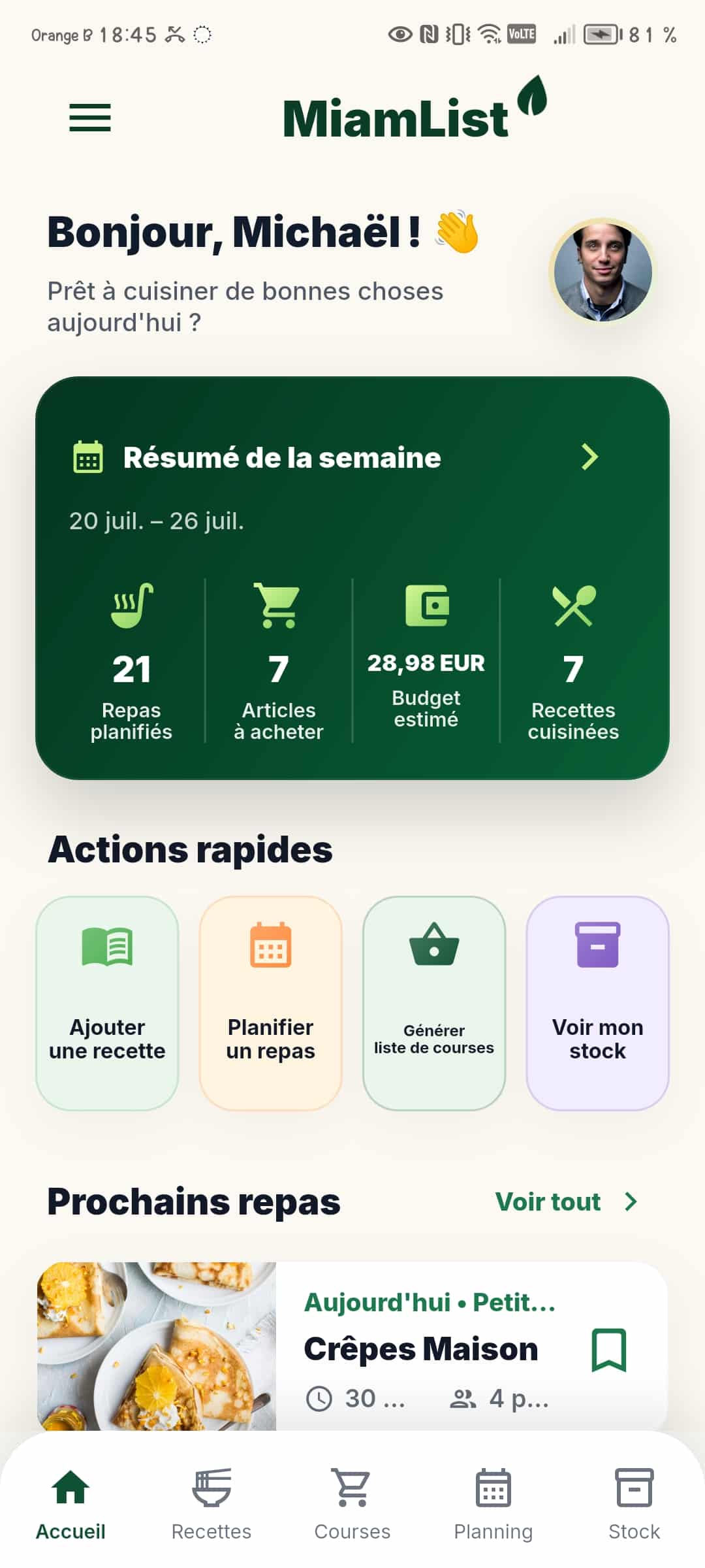 MiamList en thème clair