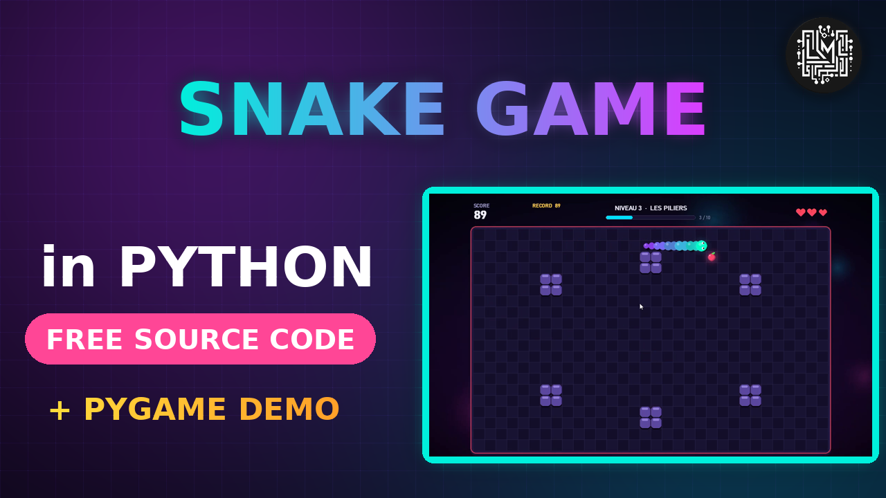 Jeu Snake en Python : crée Snake Néon avec Pygame (tutoriel complet 2026)
