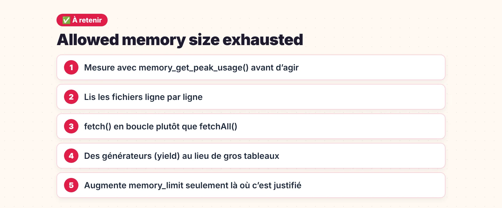 Allowed memory size exhausted : les points essentiels à retenir