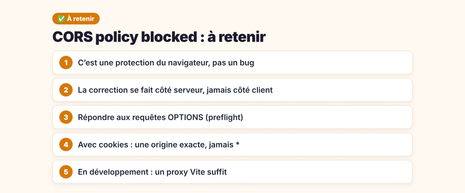 CORS policy blocked : les points essentiels à retenir