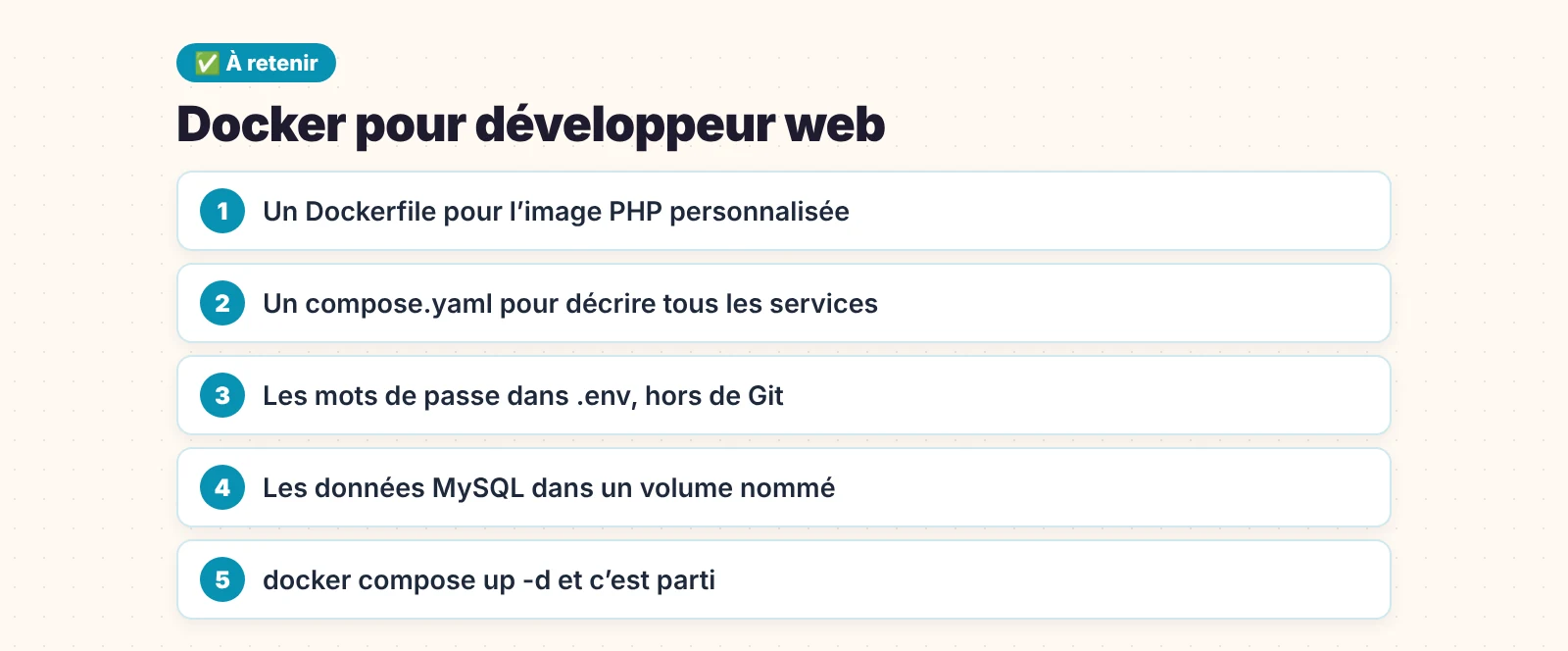 Docker pour développeur web : les points essentiels à retenir