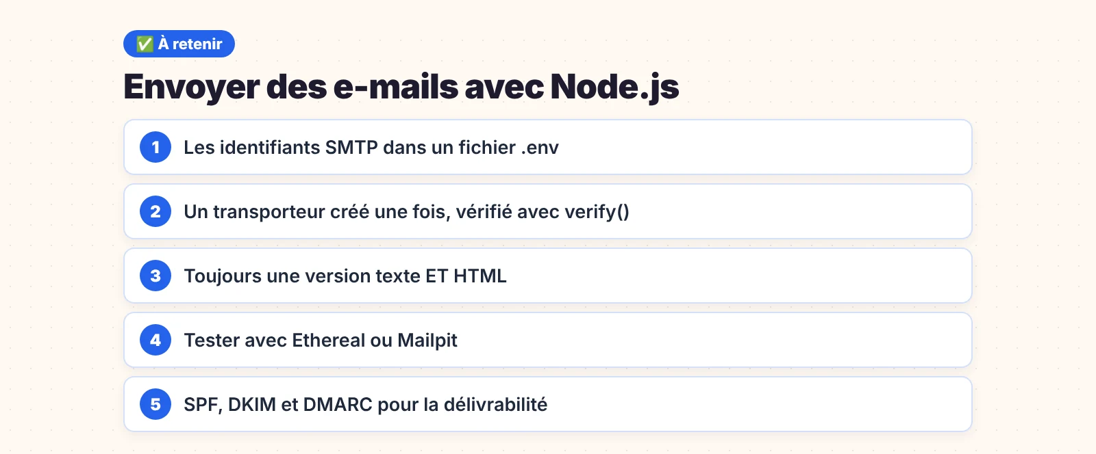 Envoyer des e-mails avec Node.js : les points essentiels à retenir