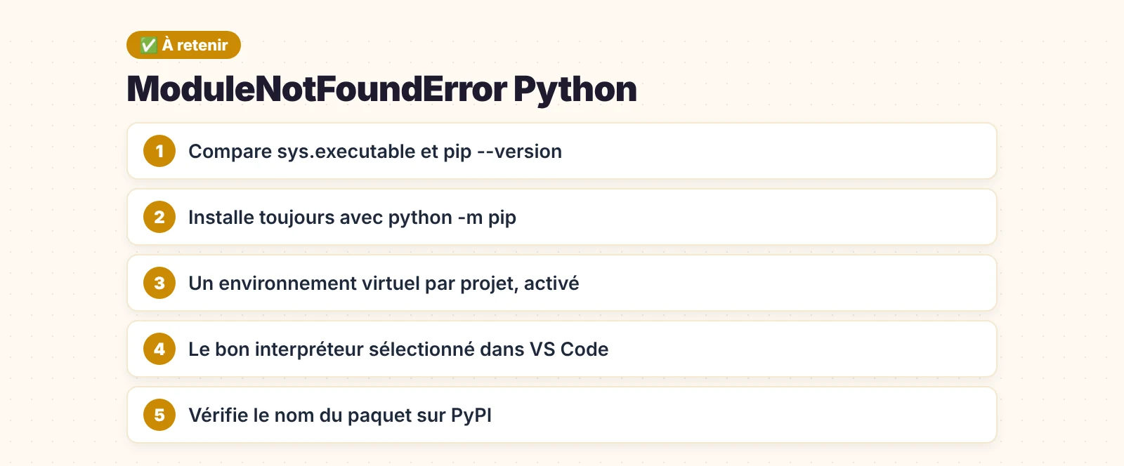 ModuleNotFoundError Python : les points essentiels à retenir