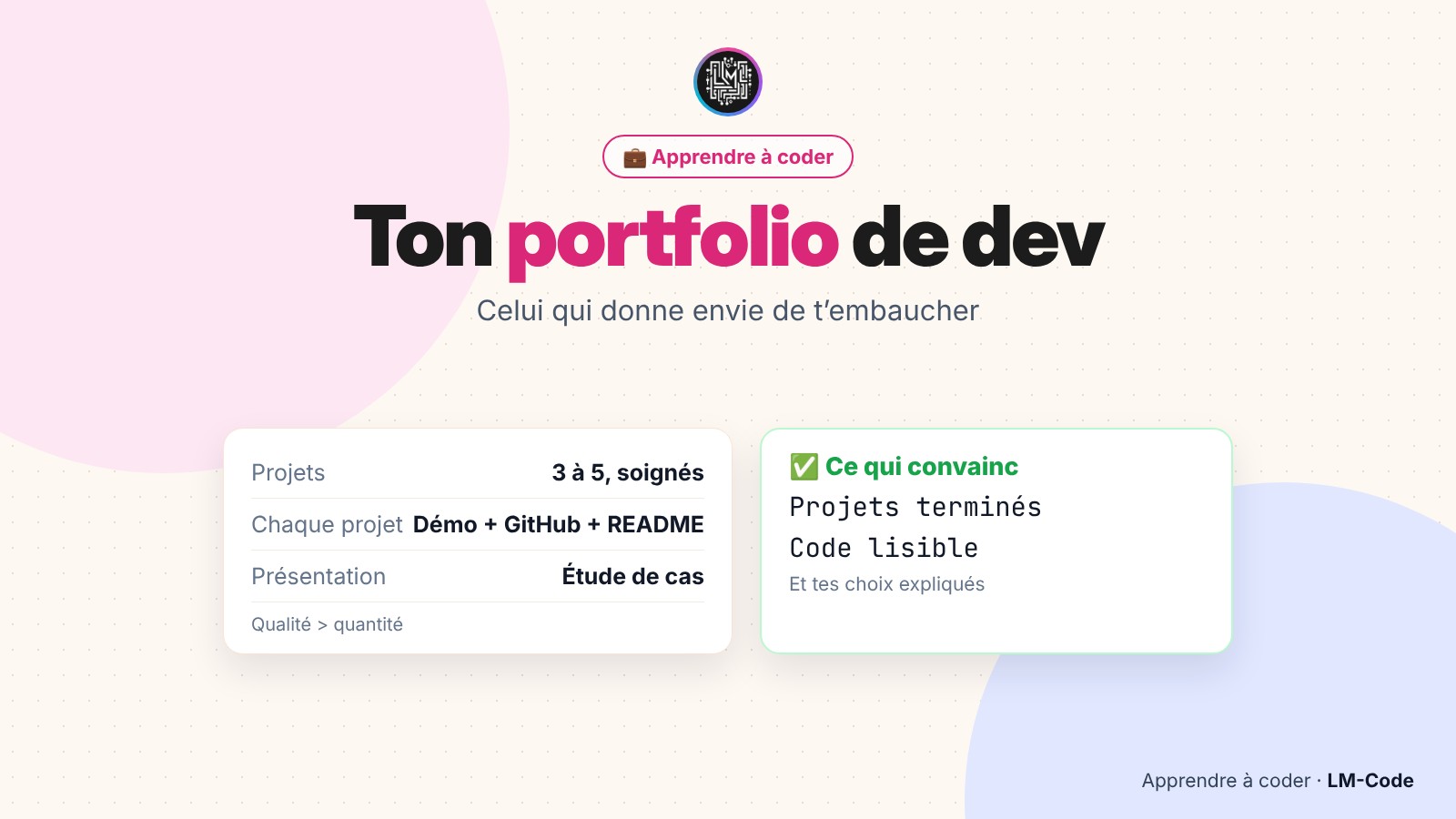 Construire un portfolio de développeur qui donne envie de t’embaucher