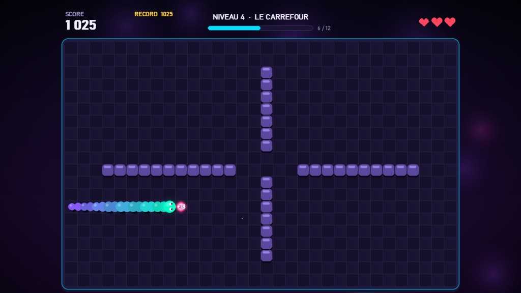 Partie en cours du jeu Snake en Python