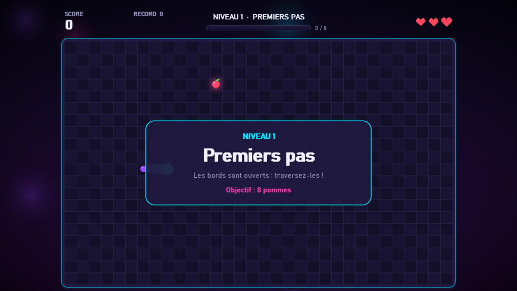 Introduction du niveau 1 du jeu Snake en Python