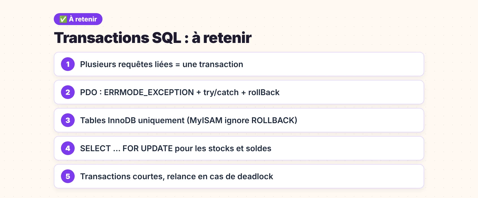 Transactions SQL : les points essentiels à retenir